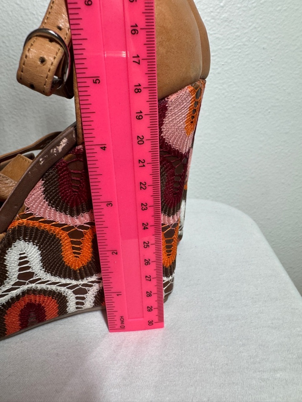 Jeffrey Campbell Bradshaw Ibiza Tan Brown Ankle Strap Wedge Open Toe Sandals 7.5 - Picture 13 of 16